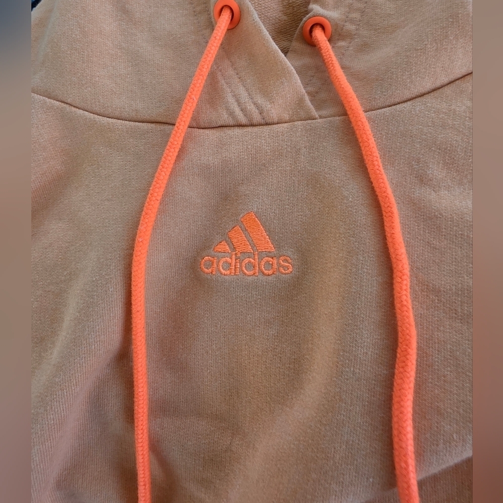 Addidas Collective Power Cropped Hoodie In Peach Orange Color Size Small - Picture 5 of 7